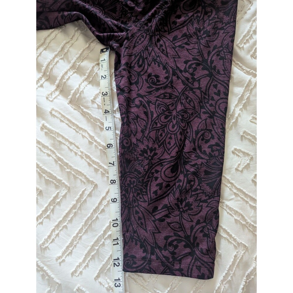 NWT LOFT Women's Size XL Plum & Black Paisley Drop Waist Ruffle Hem Dress - Picture 3 of 6